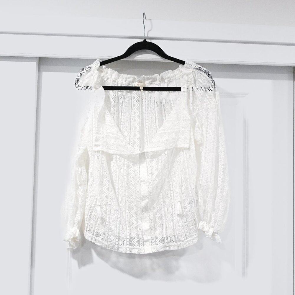 Maje Small Lace Peasant Style Blouse | Size 1 / Small